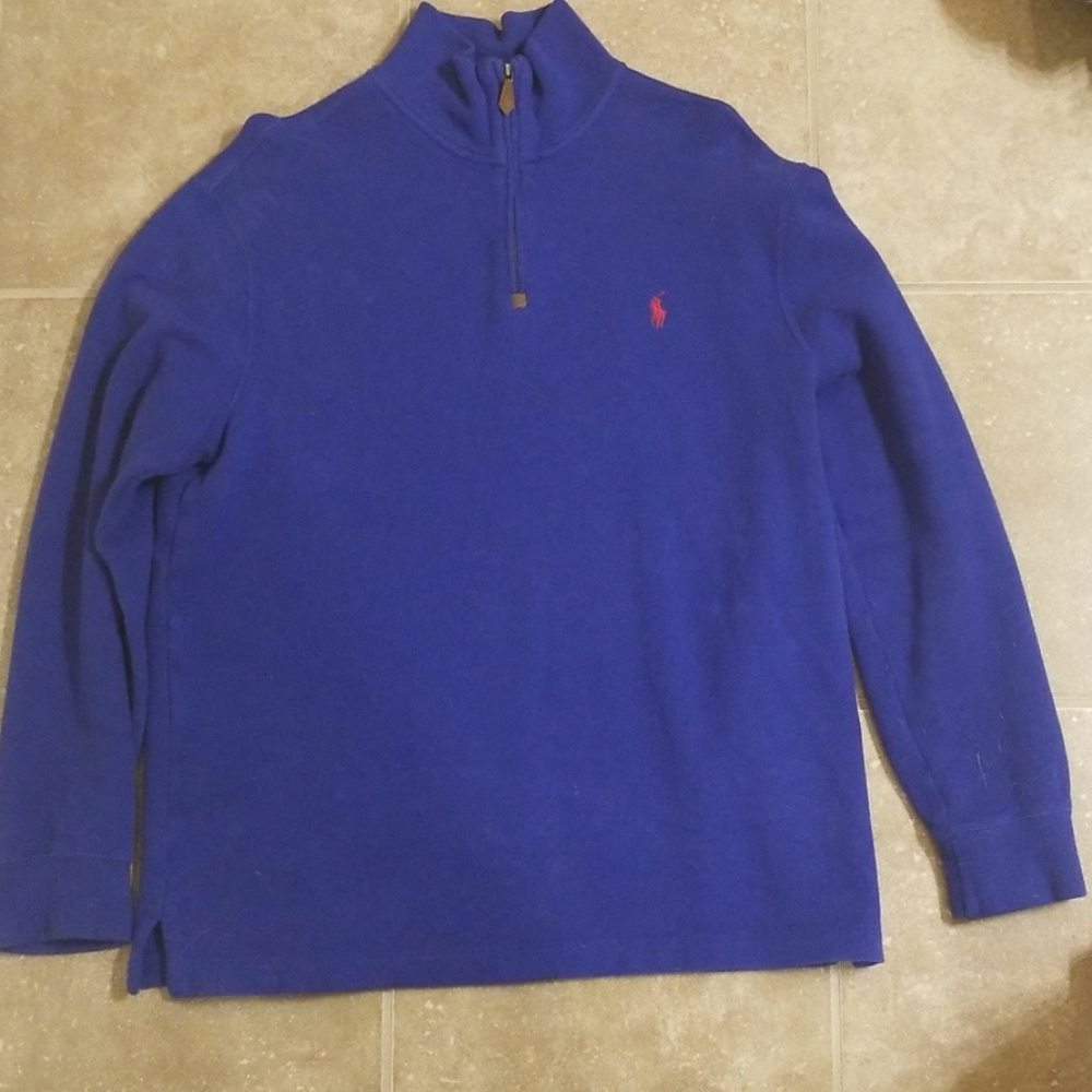 Quarter zip blue pullover by Ralph Lauren polo